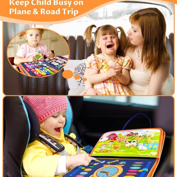 Portable Montessori Busy Book - Safe Educational Toy for Toddlers on-the-Go - Picture 2 of 6